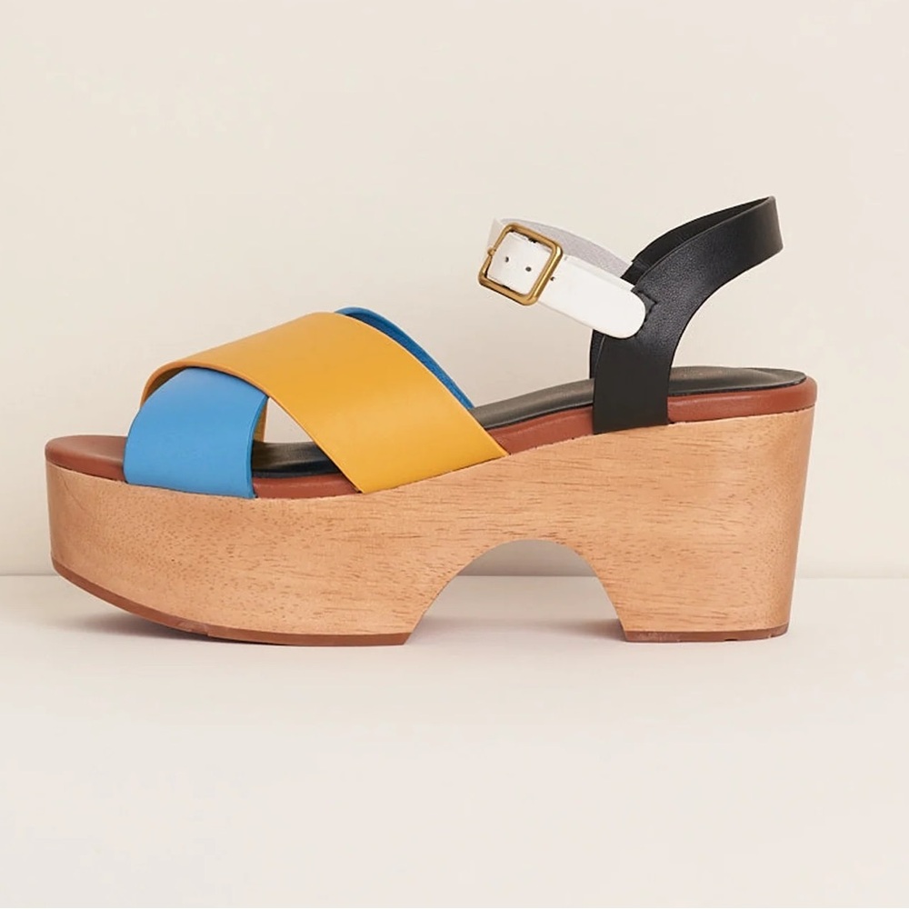 New! CHARLOTTE STONE Dermot Chunky Platform Clog Sandals in Confetti - Picture 4 of 16